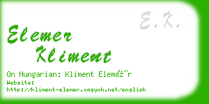 elemer kliment business card